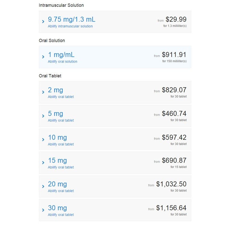 5mg abilify cost